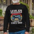 Vintage Video Gamer Birthday Level 53 Unlocked 53Rd Birthday Long Sleeve T-Shirt Gifts for Old Men