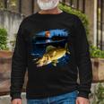 Walleye Moon Light Long Sleeve T-Shirt Gifts for Old Men