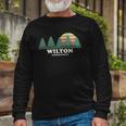 Wilton Ct Vintage Throwback Tee Retro 70S Long Sleeve T-Shirt Gifts for Old Men