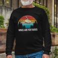 Wings Are For Fairies Helicopter Pilot Retro Vintage Long Sleeve T-Shirt T-Shirt Gifts for Old Men