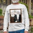 American Gothic Cat Parody Ameowican Gothic Graphic Long Sleeve T-Shirt T-Shirt Gifts for Old Men
