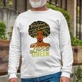 Black African American Melanin Afro Queen June Birthday Long Sleeve T-Shirt Gifts for Old Men