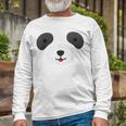 Cute Bear Panda Face Diy Easy Halloween Party Easy Costume Long Sleeve T-Shirt Gifts for Old Men