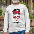 Leo Girl Messy Bun Leopard Bandana July Zodiac Sign Birthday Long Sleeve T-Shirt Gifts for Old Men