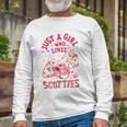 Scottie Scottish Terrier Just A Girl Who Loves Dog Flower Long Sleeve T-Shirt T-Shirt Gifts for Old Men