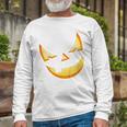 Trick Or Treat Scary Lit Pumpkin Face Halloween Long Sleeve T-Shirt Gifts for Old Men