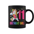 11 Year Old Unicorn Dabbing 11Th Birthday Girl Unicorn Party Coffee Mug