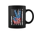 4Th Of July Peace Hand American Flag Coffee Mug