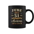51 Years Awesome Vintage June 1972 51St Birthday Coffee Mug