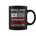 Firefighter Red Line Flag Proud Mom Of A Wildland Firefighter V2 Coffee Mug