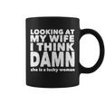 Funny Husband Lucky Wife Tshirt Coffee Mug
