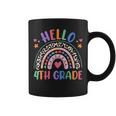 Hello 4Th Grade Leopard Boho Rainbow 1St Day Of School Coffee Mug