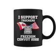 I Support Truckers Freedom Convoy 2022 Usa Canada Flags Coffee Mug