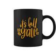 Its Fall Yall Red Leaf Pumpkin Fall Leaves Thanksgiving Graphic Design Printed Casual Daily Basic Coffee Mug