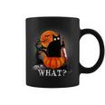 Killer Halloween Scary Moon Black Cat With Knife Pumpkin Coffee Mug
