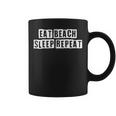 Lovely Funny Cool Sarcastic Eat Beach Sleep Repeat Coffee Mug