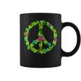 Lucky Shamrock Peace Sign St Patricks Day Hippie Clover Leaf Coffee Mug