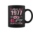 Made In 1977 Floral 45 Year Old 45Th Birthday Gifts Women Coffee Mug