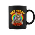 Not Today Satan Funny Cat Rainbow Coffee Mug