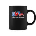 Peace Love Dachshund Funny 4Th Of July American Flag Coffee Mug