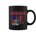 Trucker Truck Driver American Flag Trucker Coffee Mug