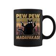 Vintage Black Cat Pew Pew Madafakas Funny Crazy Cat Lovers V2 Coffee Mug