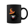 Vintage Halloween Witch Cat With Halloween Quote Coffee Mug