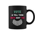 Vote Tell Them Ruth Sent You Dissent Rbg Vote V3 Coffee Mug
