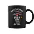 Womens Irish Pride American Grown Irish Roots  Proud  TreeIrish Flag American Flag Coffee Mug