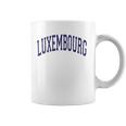 Luxembourg Varsity Style Navy Blue Text Coffee Mug