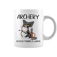 Archery Because Murder Is Wrong Funny Cat Archer Coffee Mug