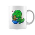 Cute Baby Dino Trex Eating Ramen Noodles Coffee Mug