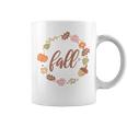 Fall Retro Flower Leaf Circle Coffee Mug
