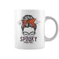 Funny Halloween Spooky Mom Messy Bun Skull Mama Costume Coffee Mug