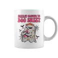 Groovy Pink Ribbon Mom Breast Cancer Is Boo Sheet Halloween V2 Coffee Mug
