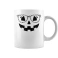 Jack O Lantern Face Pumpkin Halloween Leopard Print Glasses Coffee Mug