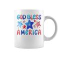 Kids Cute American Flag Girls 4Th Of July God Bless America Kids Coffee Mug