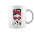 Leo Girl Messy Bun Leopard Bandana July Zodiac Sign Birthday Coffee Mug