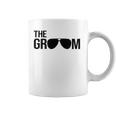Mens The Groom Bachelor Party Cool Sunglasses White Coffee Mug