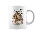Spooky Vibes Skull Leopard Pumpkin Vintage Boho Halloween Coffee Mug