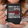 Firefighter Vintage Usa Flag Proud Dad Of A Firefighter Fathers Day Coffee Mug