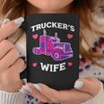 Trucker Truckers Wife Pink Truck Truck Driver Trucker Coffee Mug