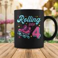 4Th Birthday For Girls Roller Skates Rolling Into 4 Coffee Mug Funny Gifts