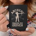 Archery Makes Me Quiver Funny Bow Arrow Archer Coffee Mug Personalized Gifts