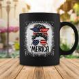 Bleached Merica 4Th Of July Girl Sunglasses Messy Bun Coffee Mug Funny Gifts