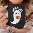 Booooks Ghost Boo Read Books Library Teacher Halloween Cute Coffee Mug Personalized Gifts