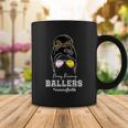 Busy Raising Ballers Mom Of Both Baseball Softball Messy Bun Sticker Features De Coffee Mug Unique Gifts