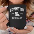 Covington Louisiana La Vintage State Athletic Style Coffee Mug Personalized Gifts