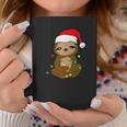 Cute Christmas Sloth Xmas Sloth With Santa Hat Coffee Mug Personalized Gifts