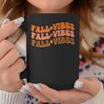 Fall Vibes Thanksgiving Retro Groovy Coffee Mug Personalized Gifts